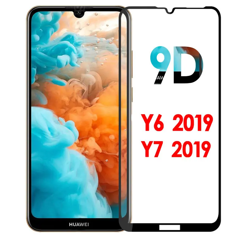 9D для huawei y6 2019 стекло y7 Закаленное Защитная пленка huaweiy6 huavei huawey y72019 защита