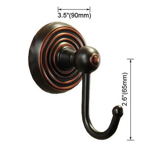 

Black Oil Rubbed Brass Bathroom Wall Mounted Hardware Robe Hooks Cba123