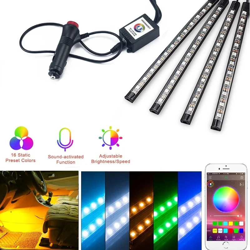 Автомобильный RGB LED светильник декоративные атмосферные лампы для Ford Focus 2 3 Fiesta