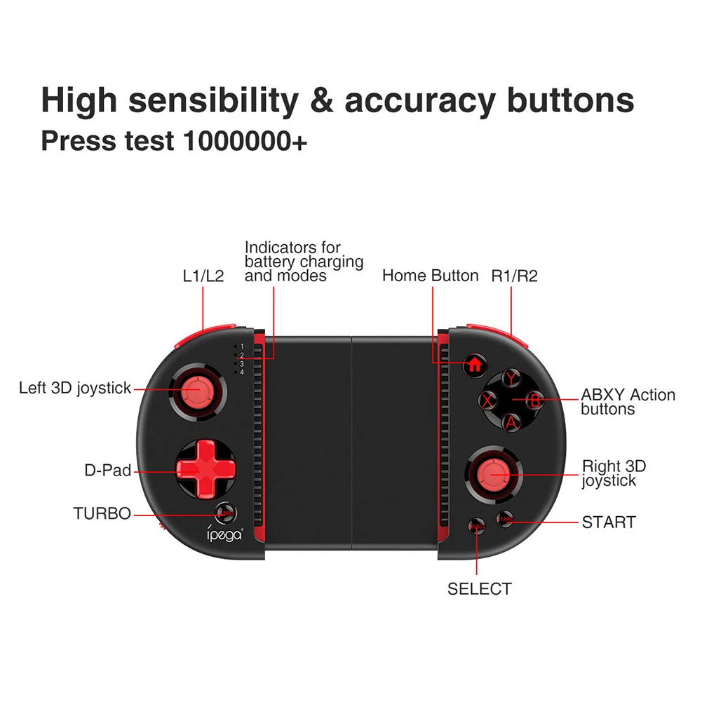 Bluetooth Wireless Gamepad Non-vibration Stretchable Handle Game Pad Joystick Controller For Smartphone Android IOS | Электроника