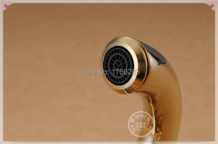 Freeshipping B&ampR Fashionable Tap Bathroom Gold Mixer Double handles Single hole Surface Mounted faucet BR-11109 tap glass bar si |