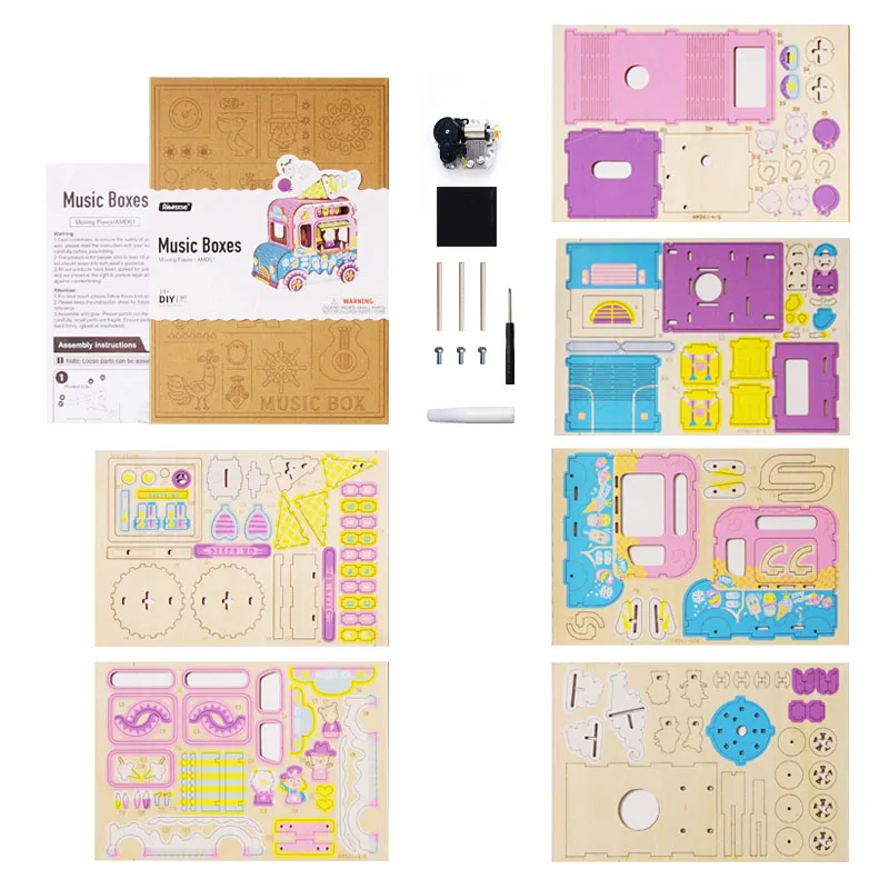 

Robotime Music Box DIY 3D Wooden Puzzle Musical Toys Assemble Model Building Kits Toys for Children Kids Adult Birthday Gift