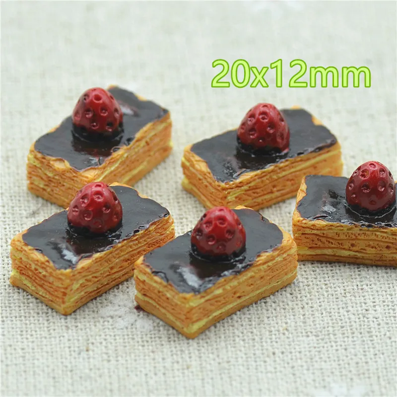 

50 шт. каучуковый 3D черный лес торт с плоским основанием десерт конфеты кабошон ремесла для украшения