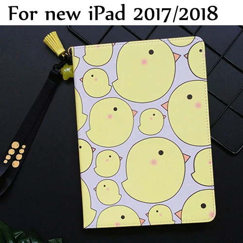 Смарт-часы кожаный чехол для нового iPad /, air/air2, 2/3/4, iPad pro 9," с милым цыпленком флип чехол для планшета w/ремешок на руку+ подарки - Цвет: 03 new ipad