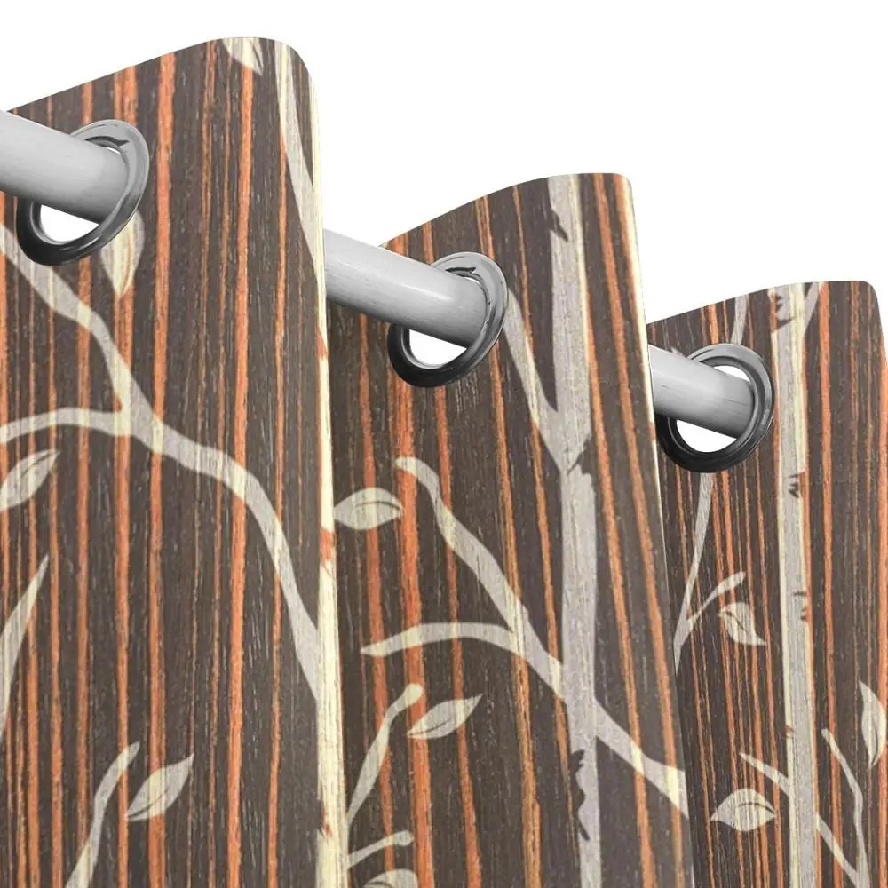 Занавески с изображением дерева затемняющие панели люверсы разделитель комнаты