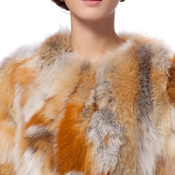 Женская длинная шуба из натурального меха трендовая 100% красного лисьего TFP727|genuine