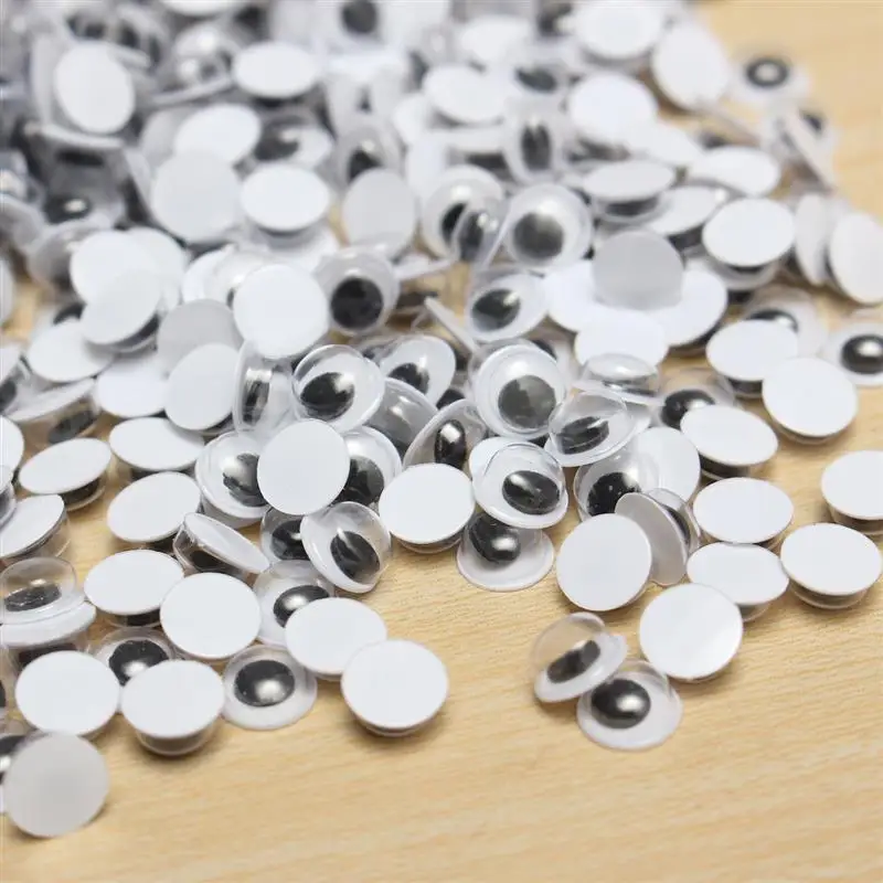 1000 шт 6 мм круглый Wobbly Googly Eye самоклеящийся для одежды Скрапбукинг плюшевый медведь Набивная игрушка оснастка Перчаточная кукла животного