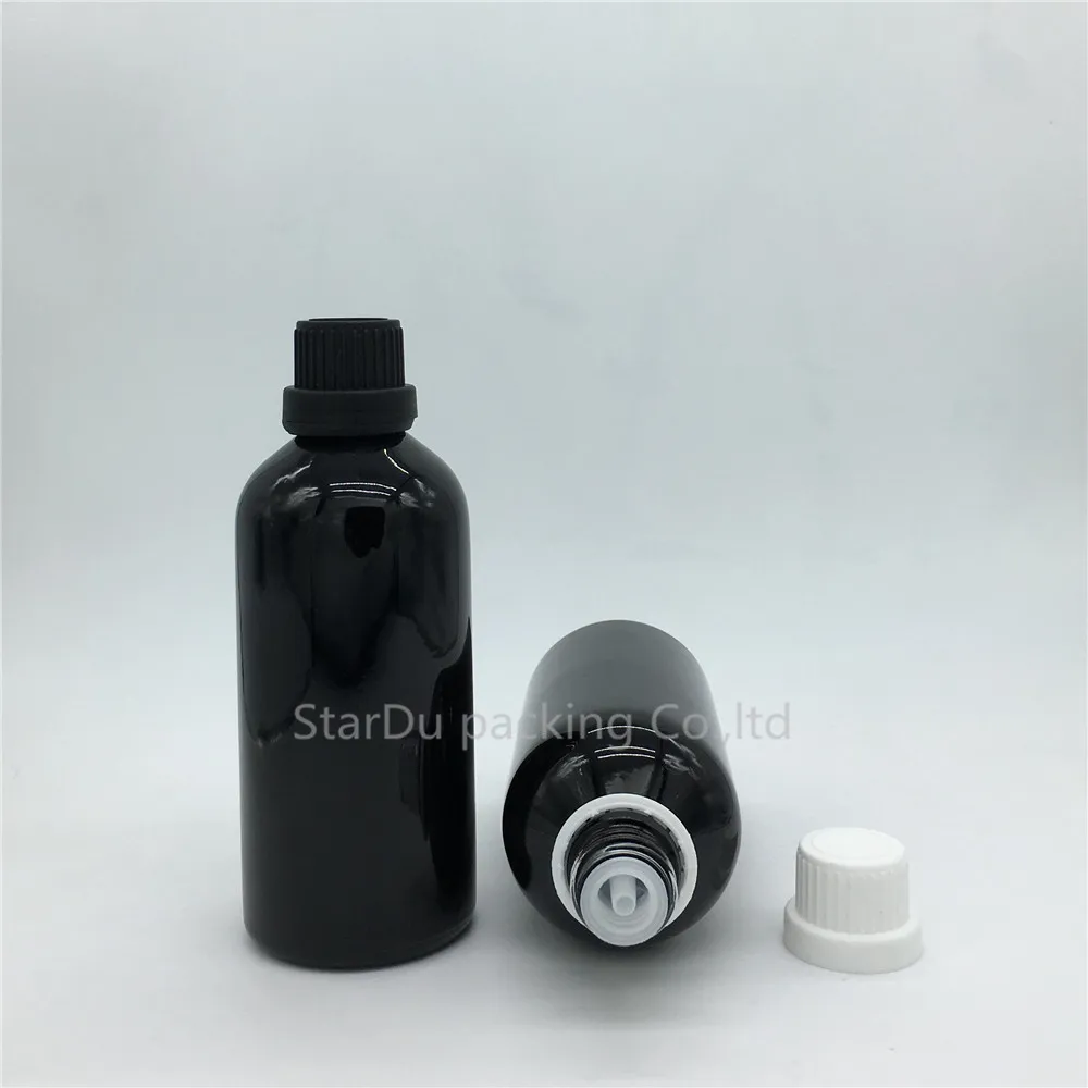 

12pcs 100ML Black Glass Bottle ,100cc Vials Essential Oil Bottle with tamper evident cap Perfume bottles