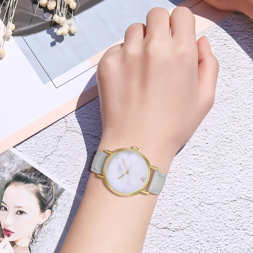 Новинка 2019 Модные женские кожаные повседневные часы Роскошные Аналоговые