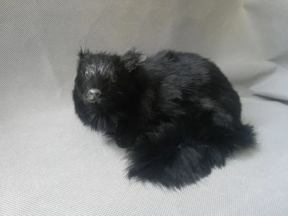 Реальная жизнь игрушечная черная модель weasel полиэтилен и пух крыса около 20x11 см