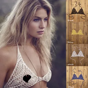 13 цветов вязаный крючком женский микро Купальник Топ Экстремальные сексуальные мини-Бикини Топ для загара