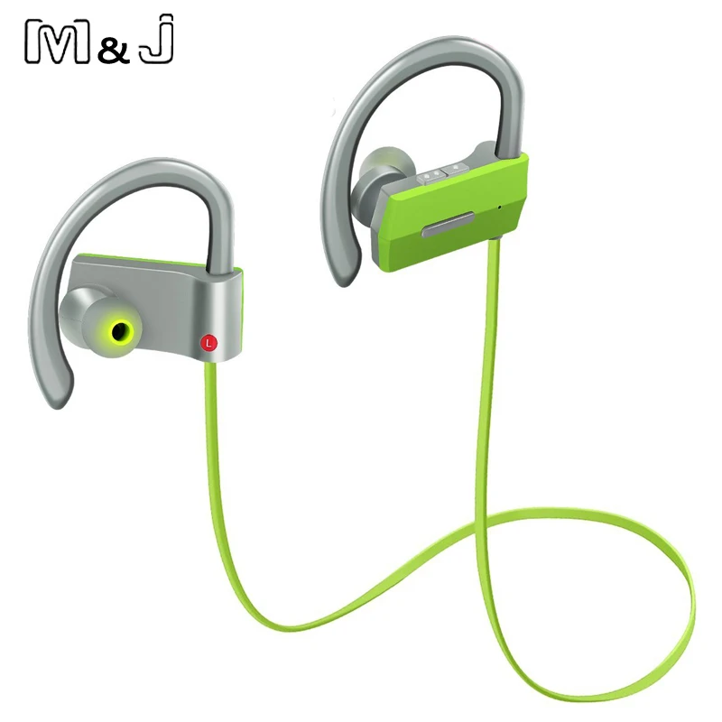 Спортивные беспроводные наушники M & J Bluetooth 4 1 hi fi стерео mp3 плеер с ушным крючком