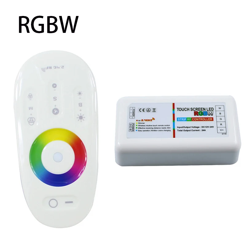 1Set RGBW Controller DC12V 2.4G Touch Screen LED Receiver +DC12-24V 24A RF Remote Control For Led Strip | Освещение