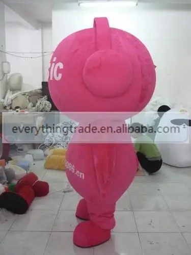 Hot sale 2014 Adult cartoon character pink music doll Mascot Costume fancy dress party costumes adult size | Тематическая одежда и