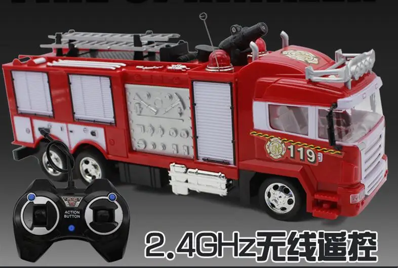 4ch 2,4G Дистанционное управление автомобиль RC пожарная машина музыкальные игрушки и свет детские игрушки для грузовых автомобилей RC подарки RC инженерные игрушки