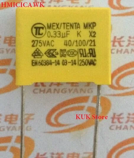 Оригинальные новые защитные конденсаторы MKP 0 33 мкФ K X2 334K 275V 15 мм 10 шт./лот|Запасные