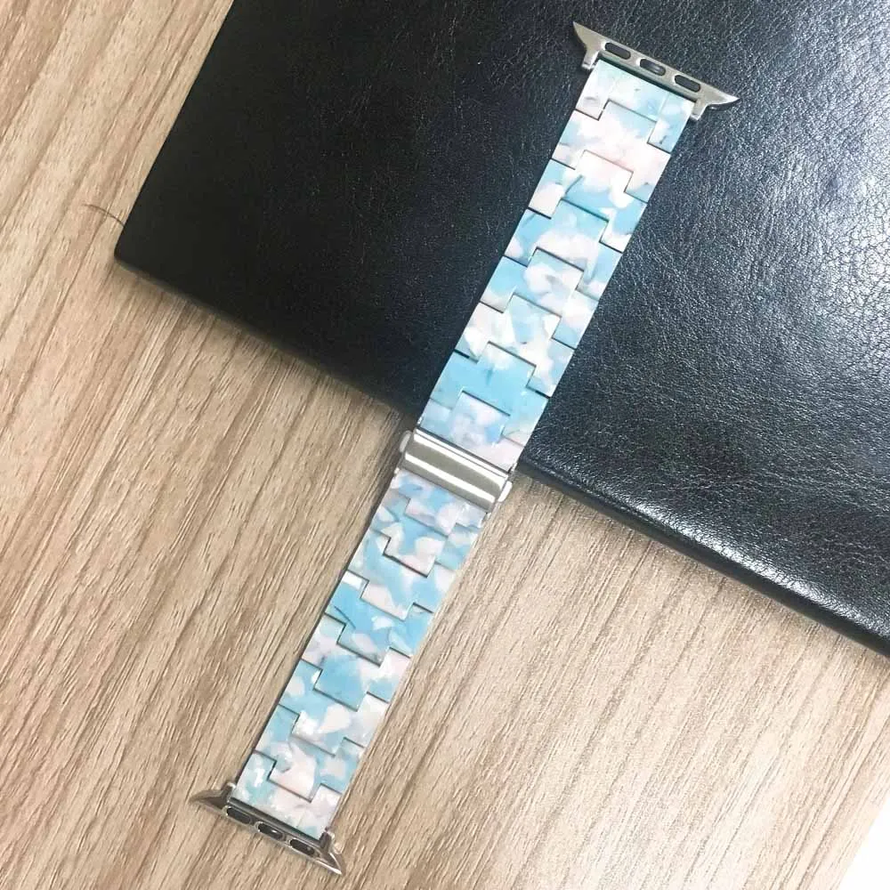 Смола watcband ремешок для наручных часов Apple Watch 4/5 44/40/38/42 мм браслет для наручных часов iwatch, ремешок Series 5 4 3 2 1 Керамика часы ремень аксессуарами