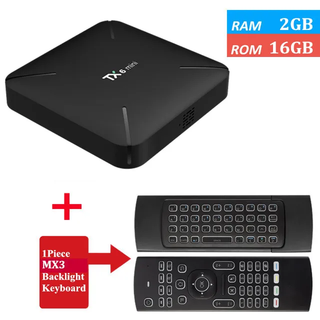 Add MX3 Backlit TX6 мини 4K ТВ коробка Android 9,0 2 Гб 16 Гб Allwinner H6 четырехъядерный USB3.0 2,4G Wifi проигрыватель Google PK TX3 X96 - Цвет: Add MX3 Backlit