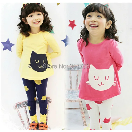 Розничная продажа детская одежда для девочек весенне-осенний Модный комплект