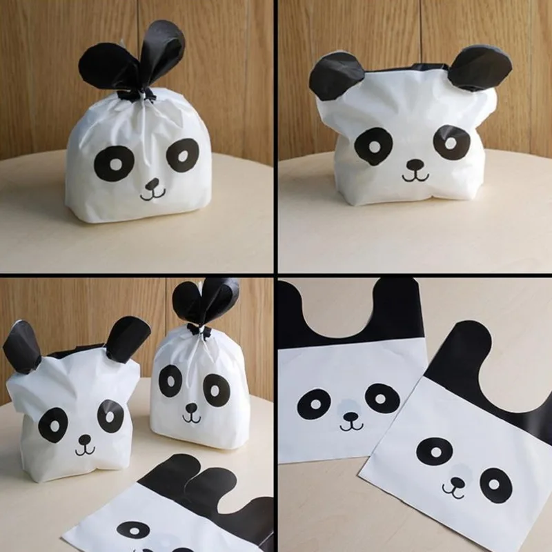 Hifuar 120 шт. DIY пластиковая сумка для печенья с рисунком панды держатель хранения