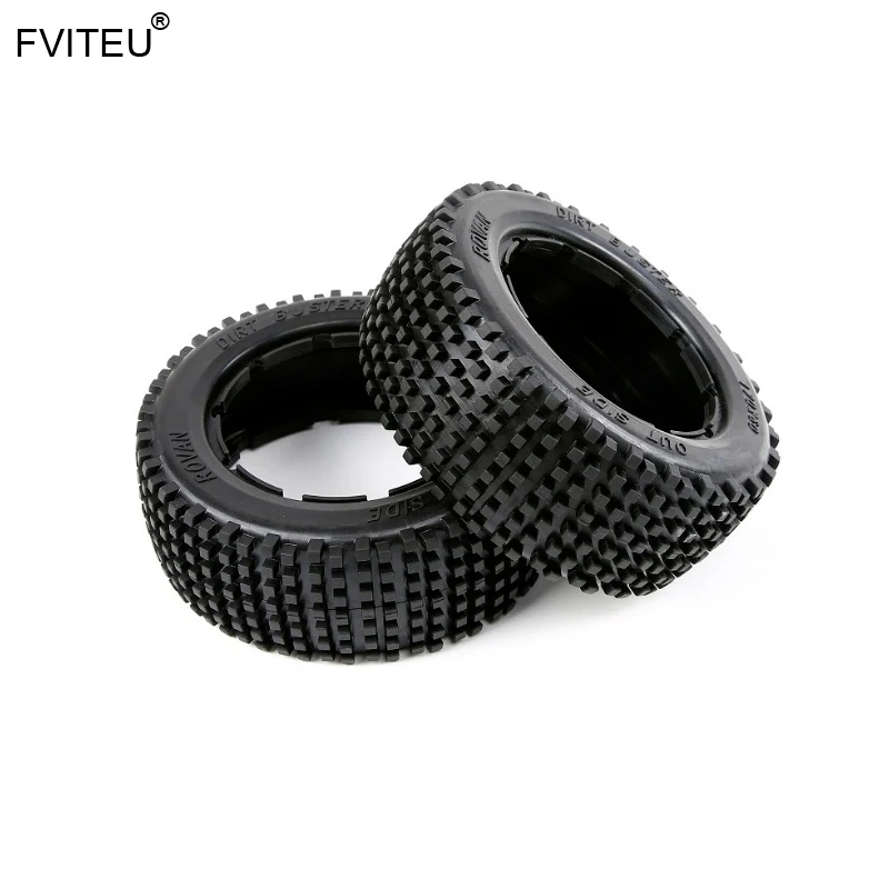 

FVITEU Rubber Front Small Nail Tires Set fit 1/5 HPI Baja 5B SS Rovan LT/SLT Baja 4wd King Motor