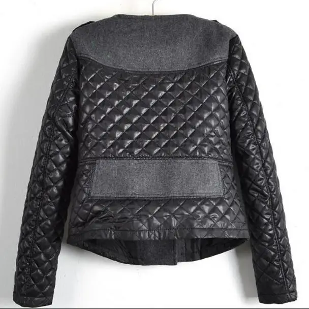 Черное крутое Женское пальто на молнии мотоциклетная кожаная куртка из