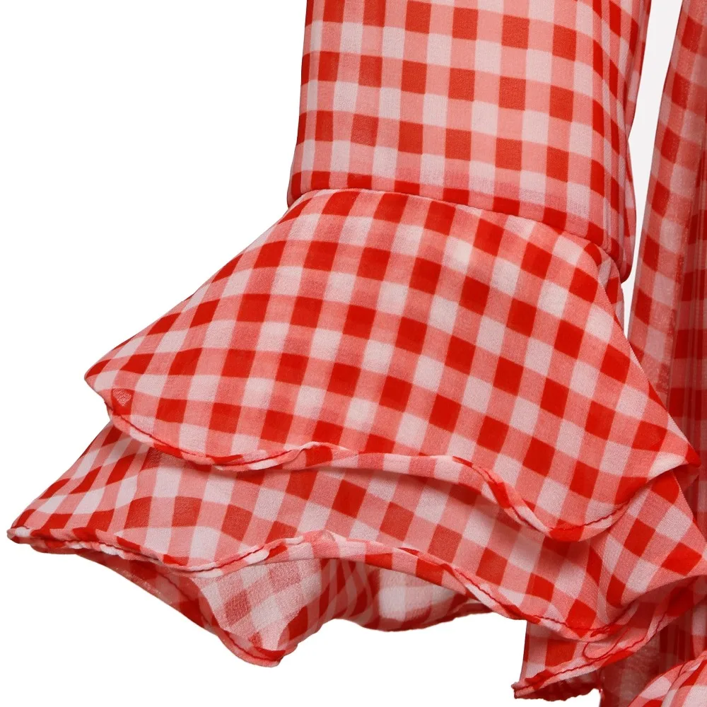 Вечеринка Дата Розовый и красный цвет плед слоистых длинные асимметричное