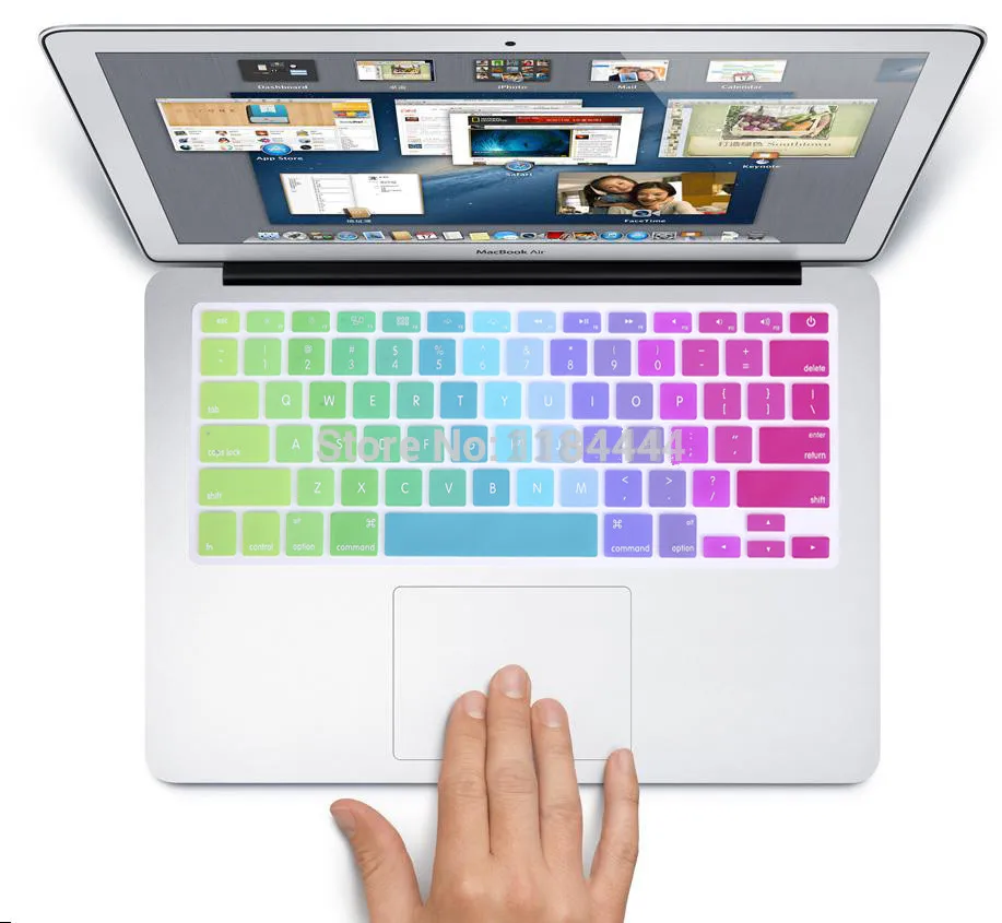 1p Радужный силиконовый чехол для клавиатуры Apple macbook Air Pro Retina 13 15 17 защитные
