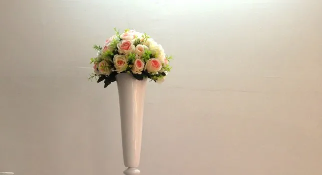 

white metal flower holder wedding table centerpieces flower vase stand wedding road lead flower Rack Home Decoration 120CM Tall