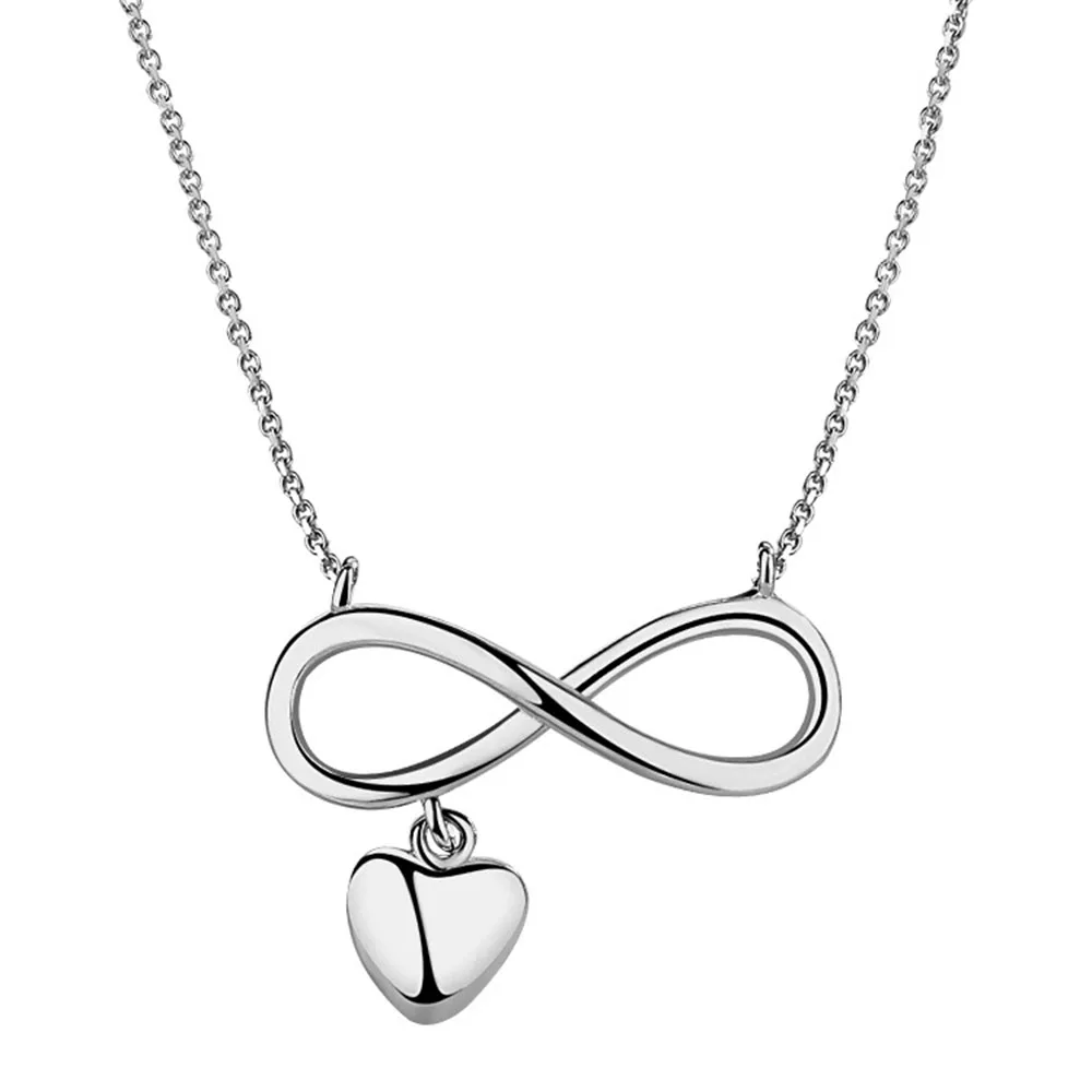 

Authentic 925 Sterling Silver Eternal Love Heart Crystal Pendant Cross Chain Necklaces For Women Wedding Party Jewelry Gift