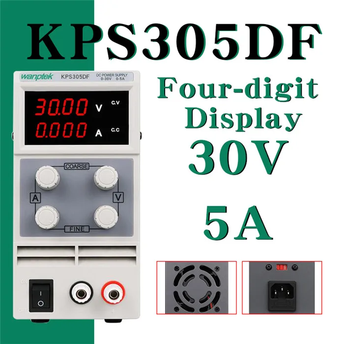 KPS305DF(30V5A) Источник питания постоянного тока переменный Регулируемый Импульсный регулируемый лабораторный источник питания цифровой с выходной линией Мини-зонд оборудование 110/220 В - Цвет: KPS305DF(30V5A)
