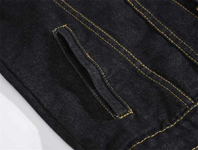 

Spring and Autumn Men's Denim Jacket Solid Color Casual Slim Cotton Jacket Top Jeans coat