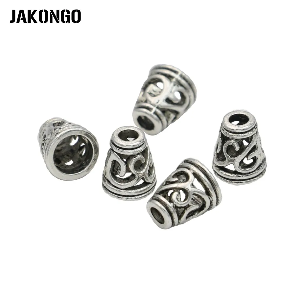 JAKONGO антикварные посеребренные круглые бусины разделители для изготовления