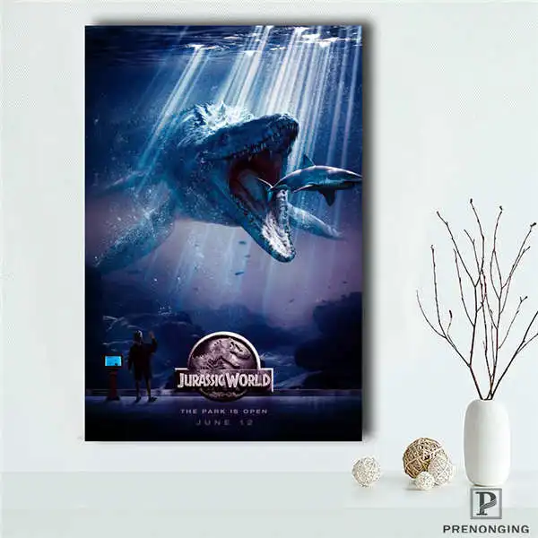 Canvas Poster Холст постер из шелковой ткани Парк Юрского периода фильм на заказ бумага Классическая картина принты в стиле ретро Плакаты Плакат домашний декор@ 190414-S-1 - Цвет: Canvas Poster