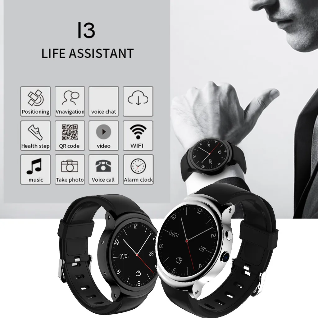 I3 автоматический индукционный экран 3g sim-карта SmartWatch телефон монитор сердечного ритма мужские и женские умные часы Фитнес браслет