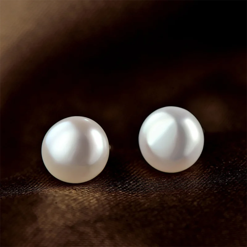 Simple Factory Accessories Temperament 100% 925 Sterling Silver Pearl Earrings Female Cute Fashion Jewelry | Украшения и