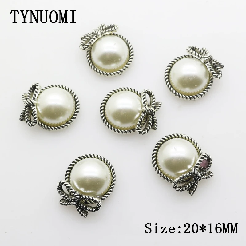 TYNUOMI 10 штук в наборе lot20 * 16 мм круглый металлический с перламутровыми пуговицами