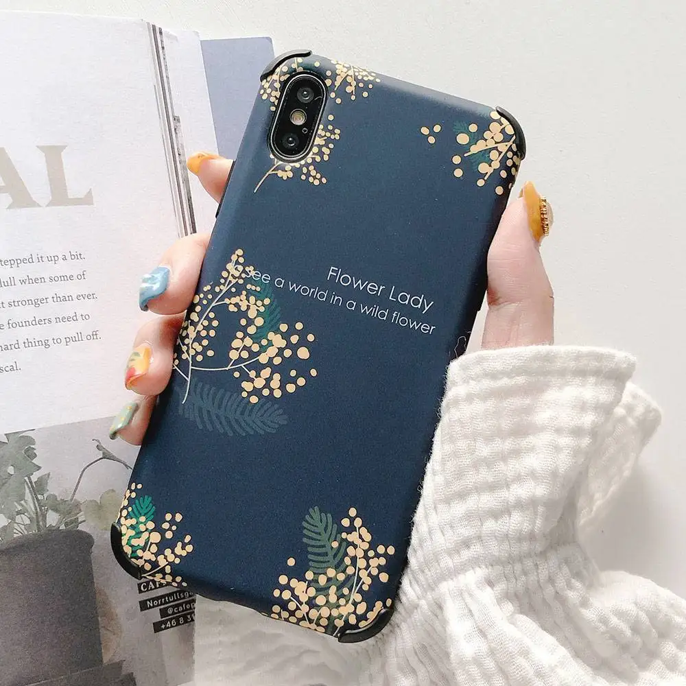 KISSCASE Модный цветочный чехол для телефона iPhone XS Max XR X 7 8 Plus skokproof IMD задняя крышка 6 6S