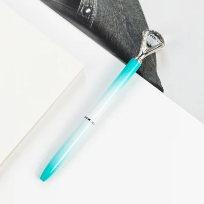 Gradient 1pcs Новинка Большой Хрустальный бриллиант металлическая шариковая ручка высокого качества персональный логотип подарочная ручка разноцветный школьный канцелярский магазин - Цвет: Gradient 1pcs