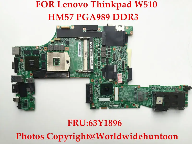 Оригинальный материнская плата для ноутбука IBM ThinkPad W510 HM57 PGA989 DDR3 FRU 63Y1896 Поддержка