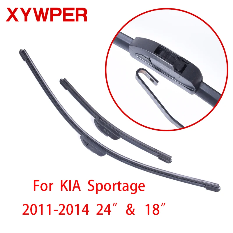 

Стеклоочистители XYWPER для KIA Sportage 2011, 2012, 2013, 2014, 24 и 18 дюймов, автомобильные аксессуары, мягкие резиновые стеклоочистители для автомобиля