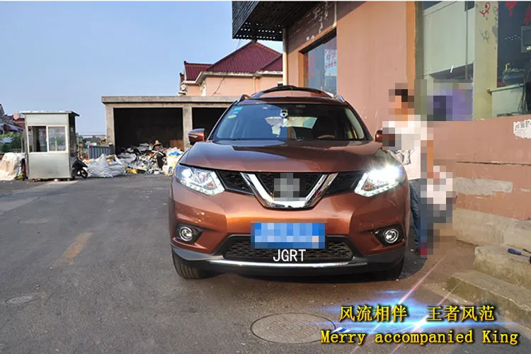 Автомобильный Стайлинг фар в сборе- для Nissan X-Trail douleu Angel Eye светодиодный DRL Объектив двойной луч H7 H7 hid комплект с 2 шт