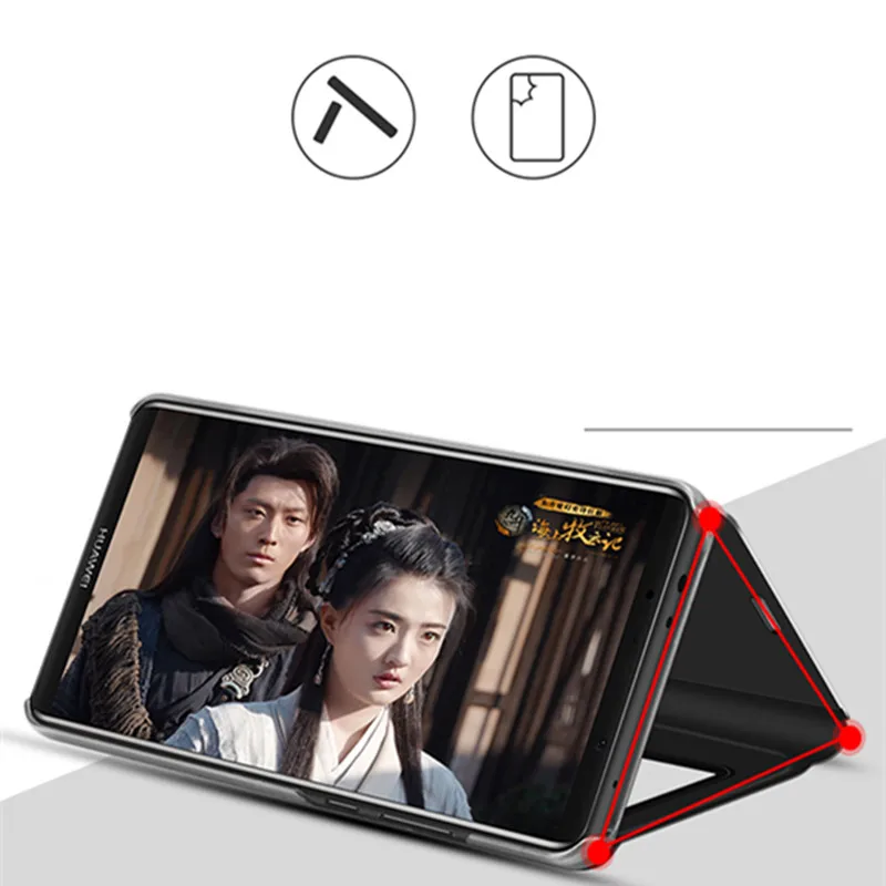Умный зеркальный чехол с откидной крышкой и подставкой для Samsung J2 J3 J4 J5 J6 J7 J8 Prime Pro