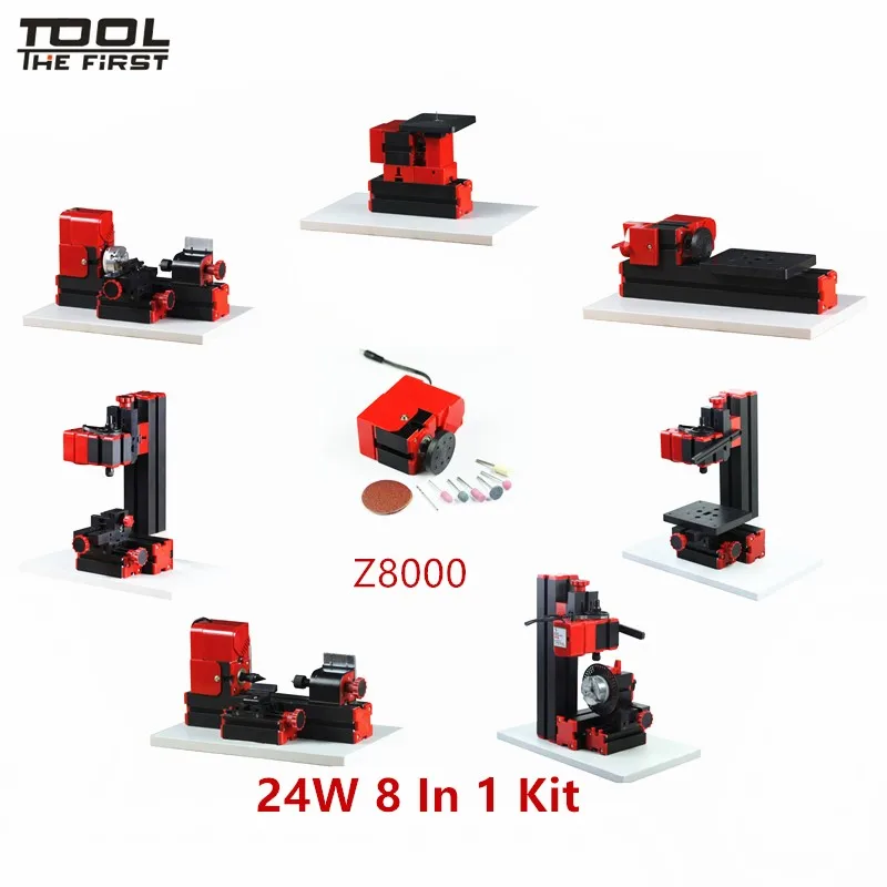 Thefirsttool Z8000 мини 8 в 1 Набор станков, шлифовальный/сверлильный/фрезерный станок для обучения детей DIY Лучший подарок