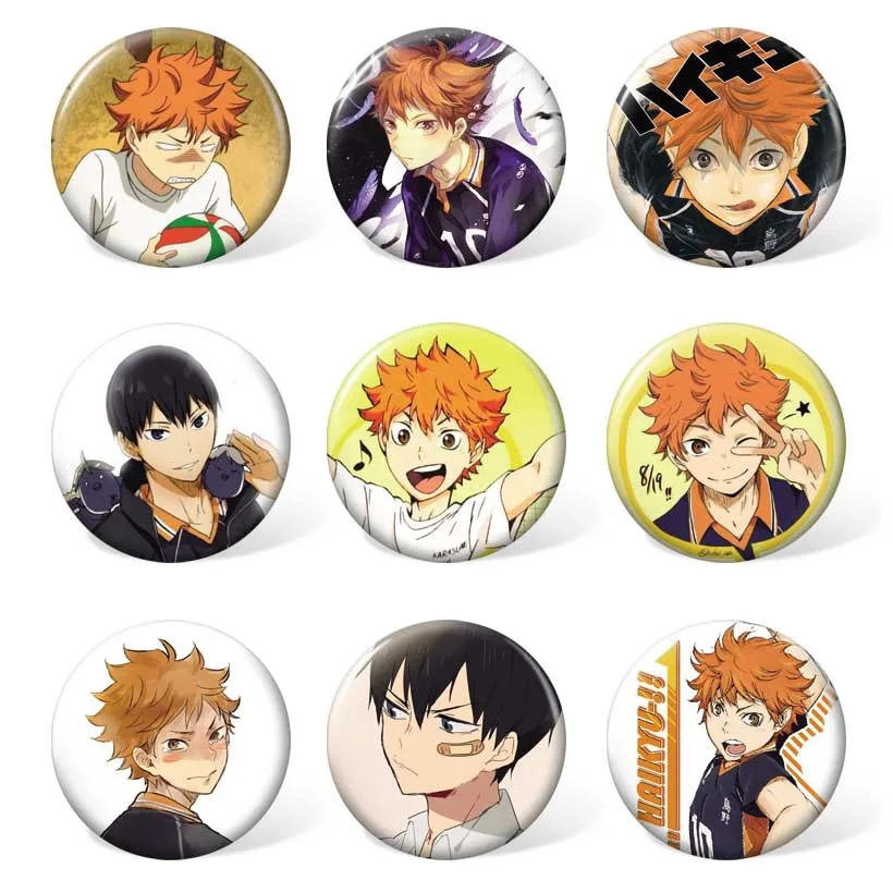 Брошь Haikyuu 9 шт./лот! Игрушечная кукла Hinata Kageyama Tooru Kenma Tetsurou Tsunage Itadaki no Keshiki|Игровые