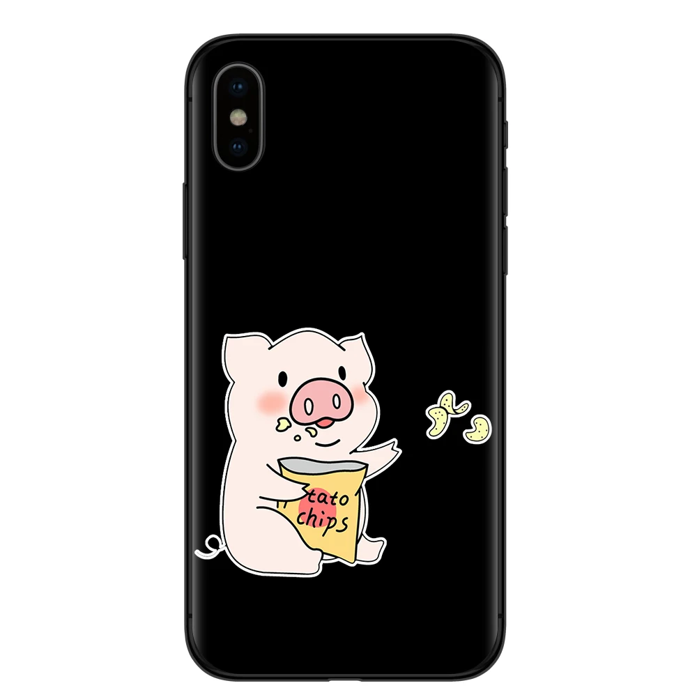 Милый чехол для телефона с рисунком поросенка iphone 6 s 8 7 plus XS Max X XR мягкий модные