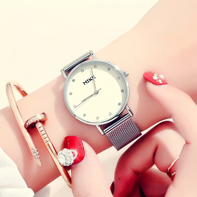 Ультратонкие женские часы повседневные кварцевые наручные из розового золота