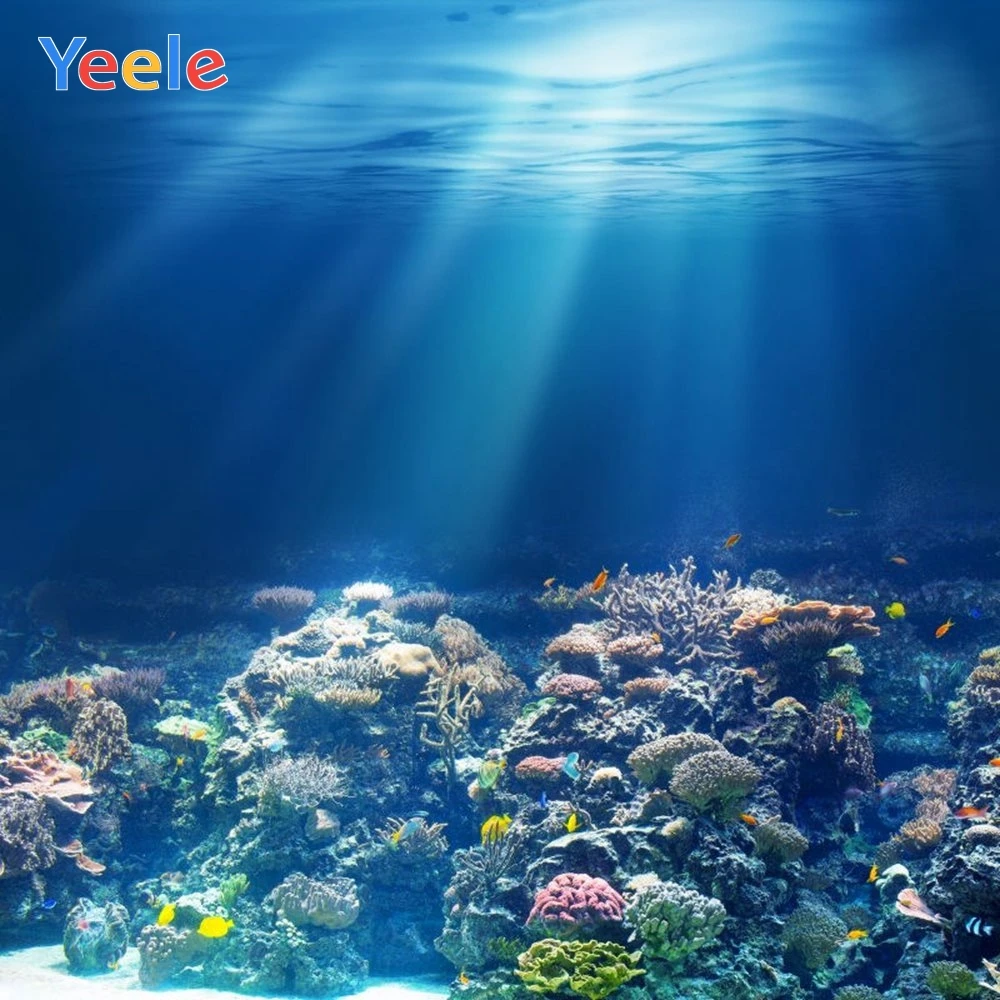 Виниловый фон для фотосъемки Yeele с изображением кораллов морского дна детский