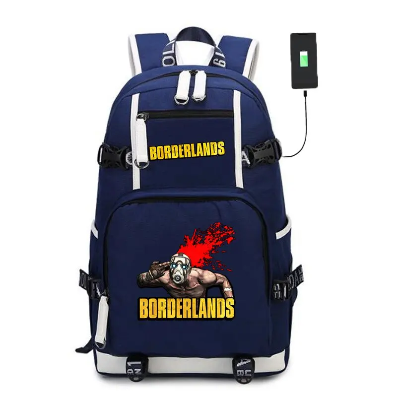 Горячая игра borderland школьный рюкзак USB зарядка интерфейс ноутбук дорожная сумка мультфильм вентиляторы работа повседневные сумки подарок - Цвет: 0428013