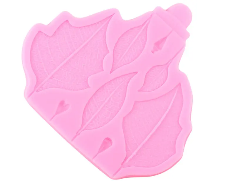 Poinsettia Flower Petal Silicone Mold 3D Leaves Cake Border Fondant Molds Cake Decorating Tools Chocolate Candy Fimo Clay Moulds
